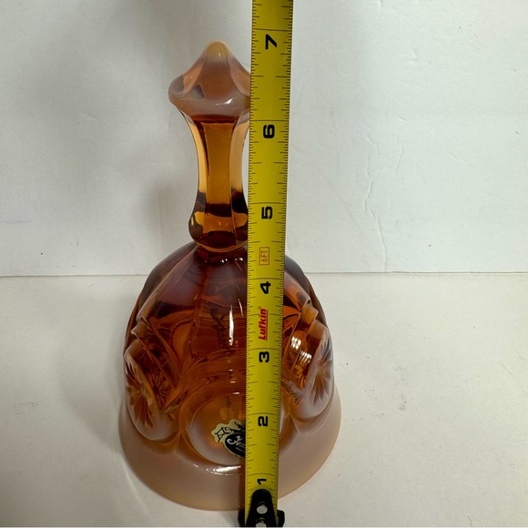 Vintage Fenton bell Glass Cameo Opalescent Moon and Stars Bell - Picture 10 of 11